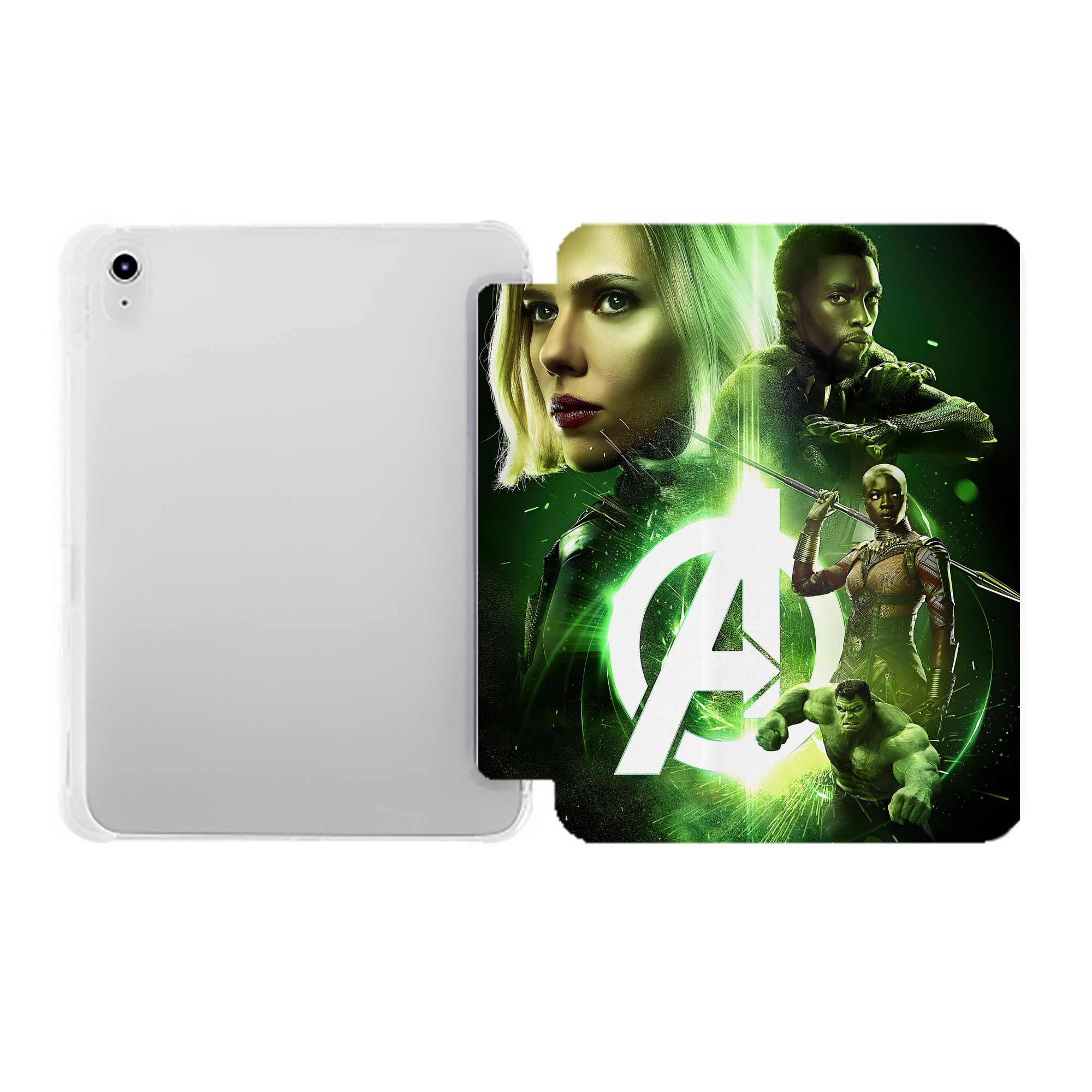 （画像用） アベンジャーズ The Avengers IPad ケース ペン収納付き 三つ折りスタンド PUレザー×シリコン 対応機種9.5/10.5/10.9インチ